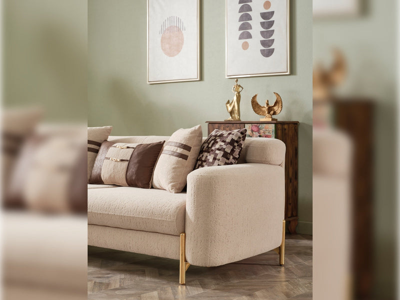 Shelby 4-pieces (2 Sofa & 2 Chair) Livingroom Set Beige in Beige - 101-SHE-ORK-321