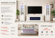 SHELF1001LFT – Display Shelves with Fireplace TV Stand 21.7"×15.7"×74.8" (WHITE) - 210000007900