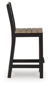 Shoreline Beach Black/Beige Outdoor Counter Table and 2 Barstools - PCP221-113
