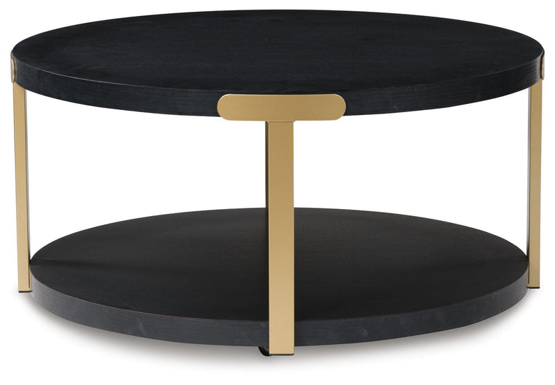 Shylore Black/Brass Finish Table (Set of 3) - T410-13