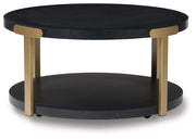 Shylore Black/Brass Finish Table (Set of 3) - T410-13
