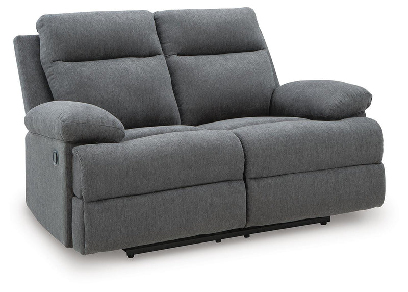 Side-Swipe Charcoal Reclining Loveseat - PC9140686