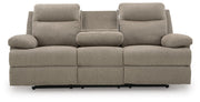 Side-Swipe Mocha Reclining Sofa and Loveseat - PC91405U1