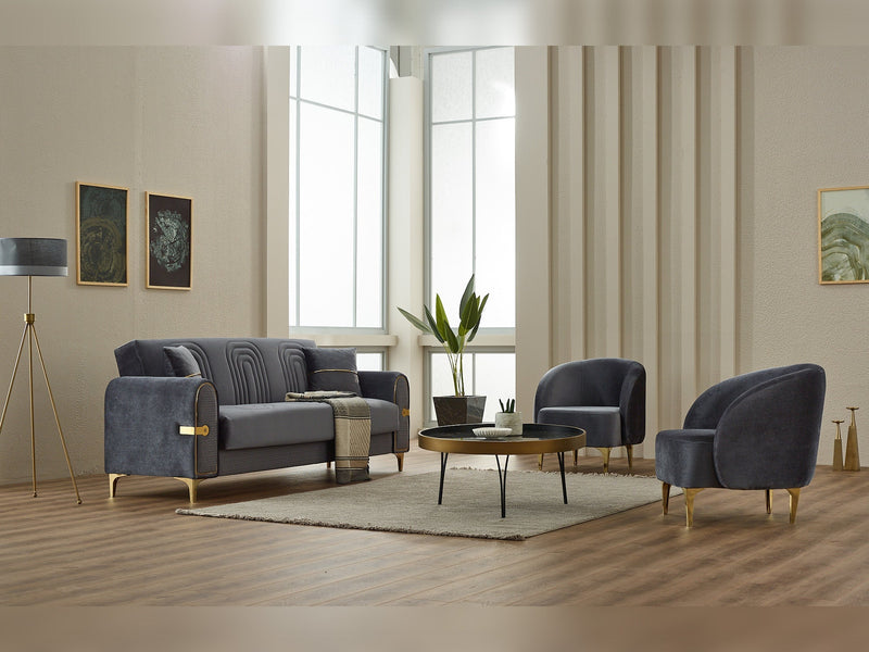 Siderno Chair in Dark Grey - 200-SIM-SID-VELVET412-B
