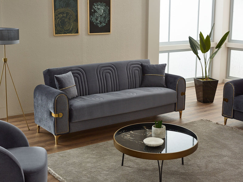 Siderno Convertible Loveseat in Dark Grey - 200-SIM-SID-VELVET412-2