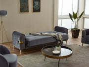 Siderno Convertible Loveseat in Dark Grey - 200-SIM-SID-VELVET412-2