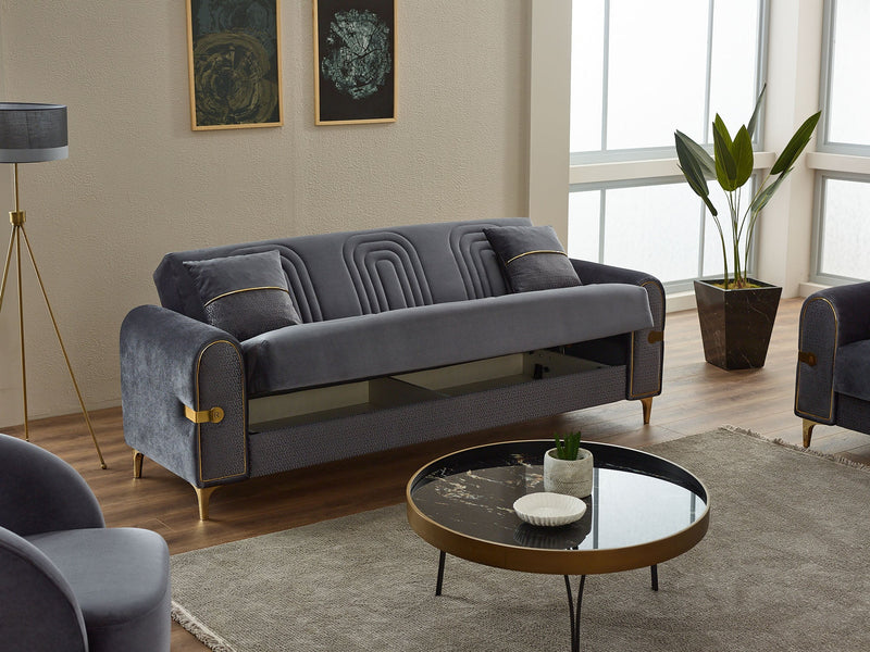 Siderno Convertible Sofa in Dark Grey - 200-SIM-SID-VELVET412-3