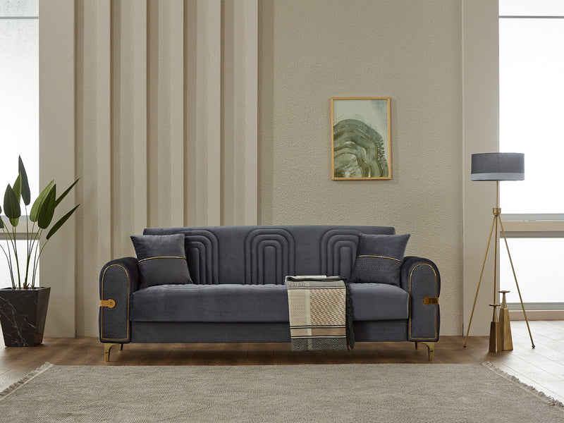 Siderno Convertible Sofa in Dark Grey - 200-SIM-SID-VELVET412-3