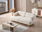 Sidney 3-pieces (Sofa & Loveseat & Chair) Livingroom in White - Orange - 200-ELIF-SID-A204-321