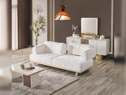 Sidney 3-pieces (Sofa & Loveseat & Chair) Livingroom in White - Orange - 200-ELIF-SID-A204-321