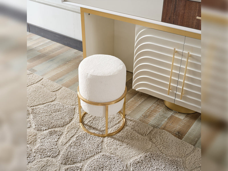 Sidney Bedroom (Queen Frame With Headboard & Dresser With Mirror & Ottoman & 2 Nightstand) - 200-ELIF-SID-A201-QBED-SET