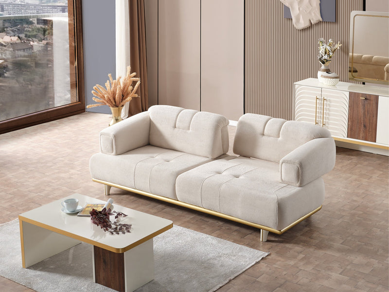 Sidney Convertible Loveseat in Beige - 200-ELIF-SID-A206-2