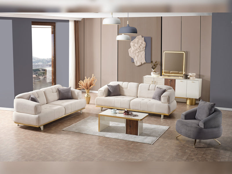 Sidney Convertible Loveseat in Beige - 200-ELIF-SID-A206-2