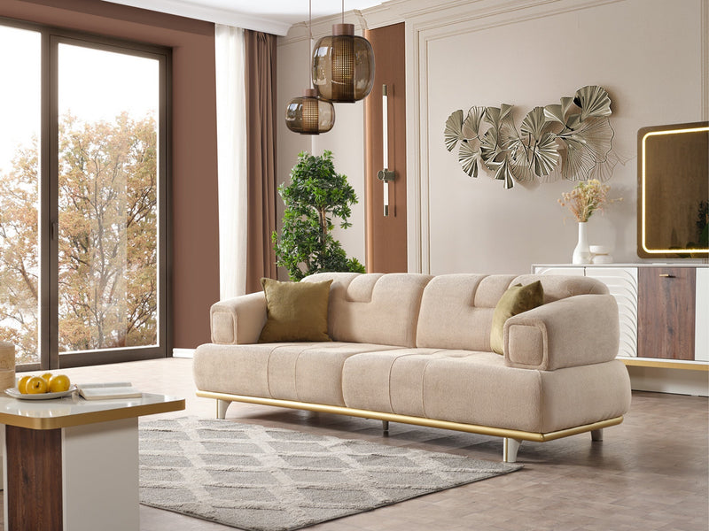Sidney Convertible Loveseat in Beige - 200-ELIF-SID-A206-2