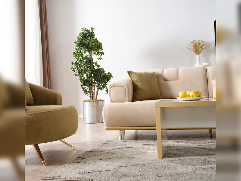 Sidney Convertible Loveseat in Beige - 200-ELIF-SID-A206-2
