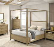 Sienna Rustic Natural Queen Canopy Platform Bed - DMV FurnitureQueen Bed