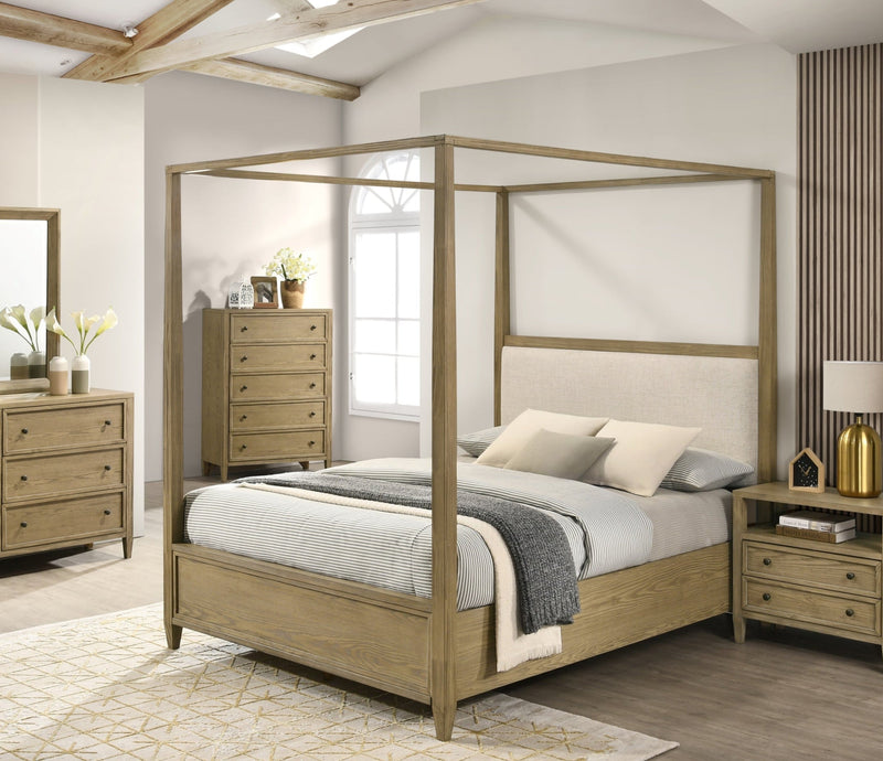 Sienna Rustic Natural Queen Canopy Platform Bed - DMV FurnitureQueen Bed