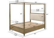 Sienna Rustic Natural Queen Canopy Platform Bed - DMV FurnitureQueen Bed