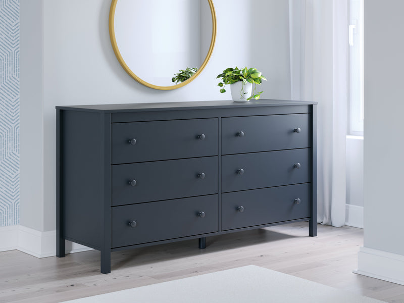 Simmenfort Full Panel Headboard with Dresser and Chest in Navy Blue - PKG020613