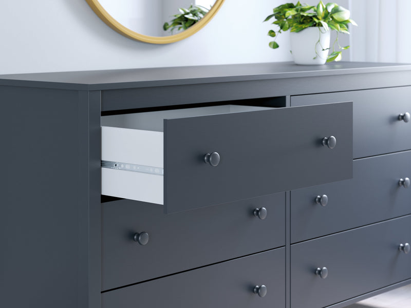 Simmenfort Full Panel Headboard with Dresser, Chest and Nightstand in Navy Blue - PKG020614