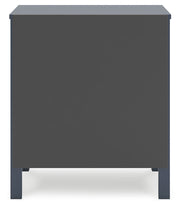 Simmenfort Full Platform Bed with 2 Nightstands in Navy Blue - PKG020629