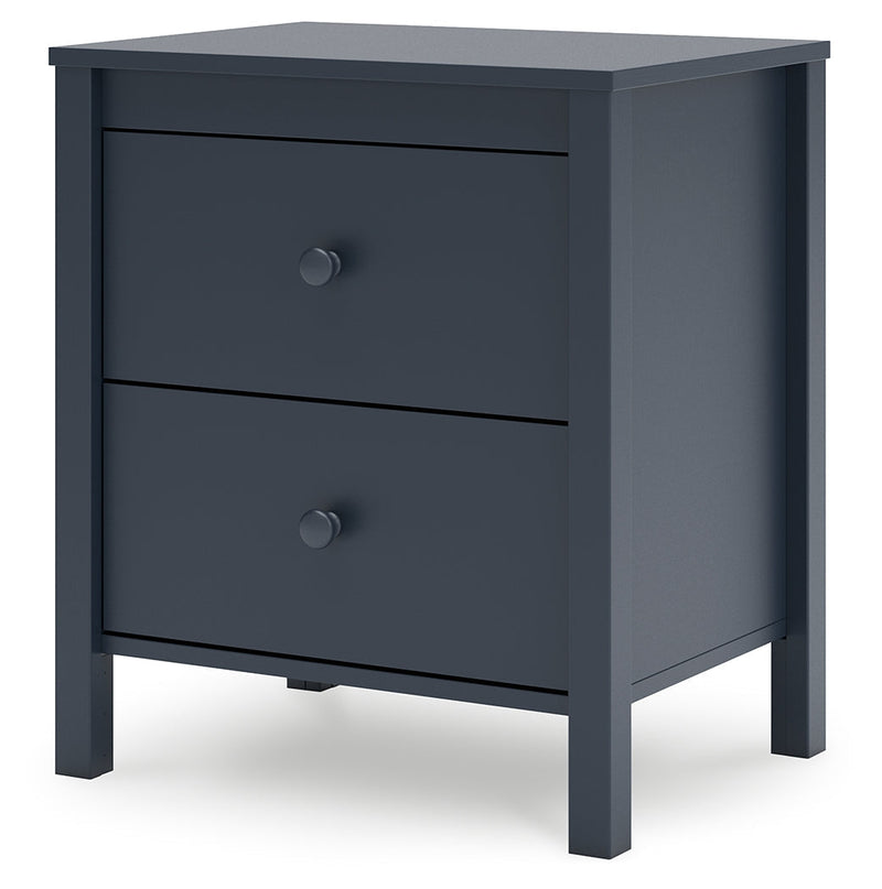 Simmenfort Full Platform Bed with 2 Nightstands in Navy Blue - PKG020629