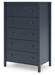 Simmenfort Full Platform Bed with Dresser, Chest and 2 Nightstands in Navy Blue - PKG020625