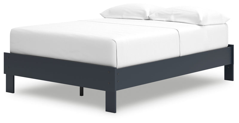 Simmenfort Navy Blue Full Platform Bed from Ashley - DMV Furniture