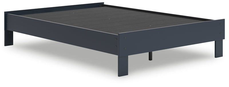 Simmenfort Navy Blue Full Platform Bed from Ashley - DMV Furniture