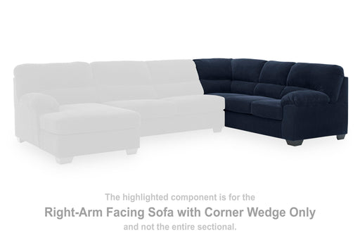 SimpleJoy Navy Right-Arm Facing Sofa with Corner Wedge - 2420549