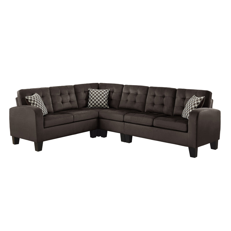 Sinclair Chocolate Reversible Sectional - DMV FurnitureSectional