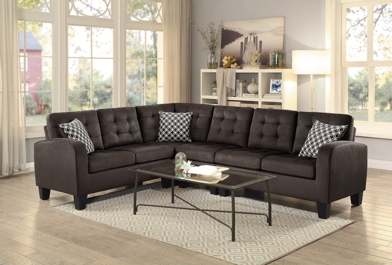 Sinclair Chocolate Reversible Sectional - DMV FurnitureSectional