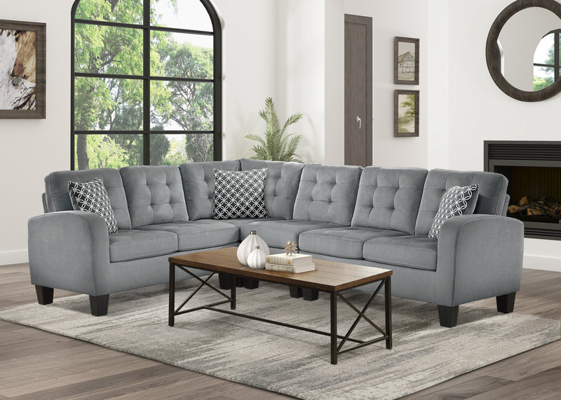 Sinclair Gray Reversible Sectional - DMV FurnitureSectional