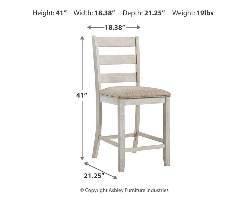 Skempton Two-tone Counter Height Dining Table and 6 Barstools - D394D8