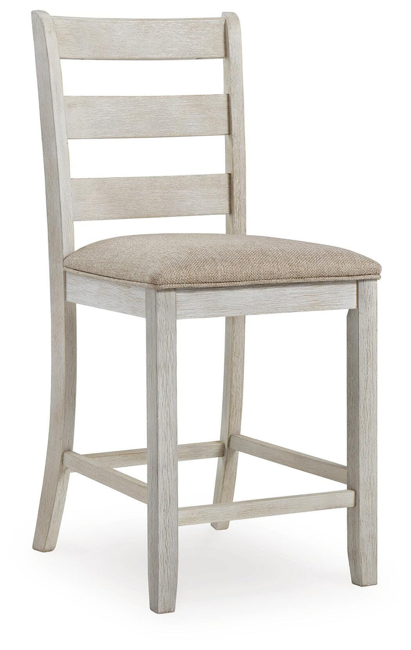 Skempton White/Light Brown Counter Height Bar Stool (Set of 2) - D394-124X2
