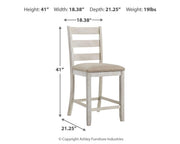 Skempton White/Light Brown Counter Height Bar Stool (Set of 2) - D394-124X2