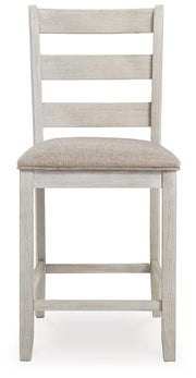 Skempton White/Light Brown Counter Height Bar Stool (Set of 2) - D394-124X2