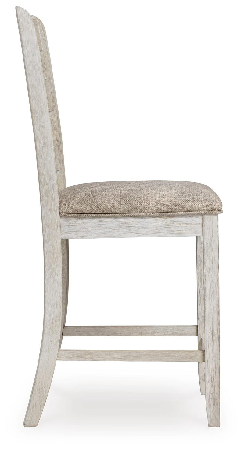Skempton White/Light Brown Counter Height Bar Stool (Set of 2) - D394-124X2