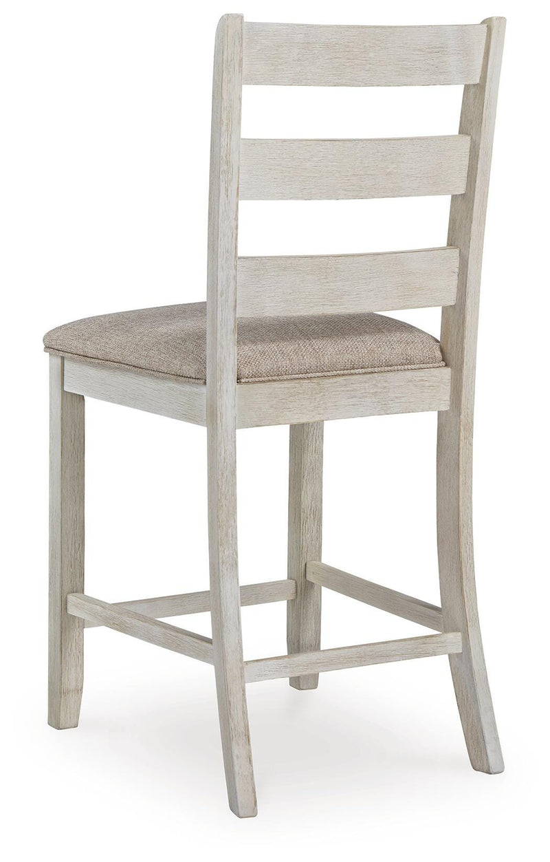 Skempton White/Light Brown Counter Height Bar Stool (Set of 2) - D394-124X2
