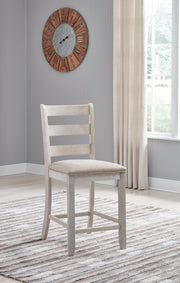 Skempton White/Light Brown Counter Height Bar Stool (Set of 2) - D394-124X2