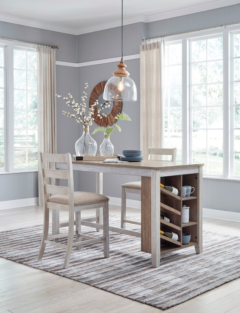 Skempton White/Light Brown 3 - Piece Counter Height Set - DMV FurnitureCounter Height Set