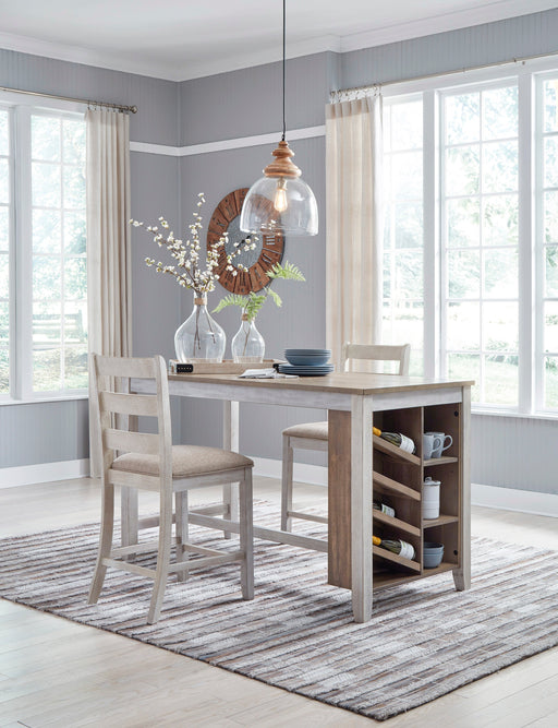 Skempton White/Light Brown 3 - Piece Counter Height Set - DMV FurnitureCounter Height Set