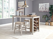 Skempton White/Light Brown 3 - Piece Counter Height Set w/ Stools - DMV FurnitureCounter Height Set