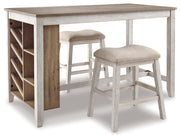 Skempton White/Light Brown 3 - Piece Counter Height Set w/ Stools - DMV FurnitureCounter Height Set