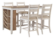 Skempton White/Light Brown 5 - Piece Counter Height Set - DMV FurnitureCounter Height Set