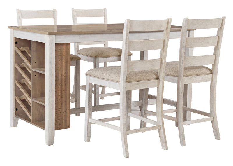 Skempton White/Light Brown 5 - Piece Counter Height Set - DMV FurnitureCounter Height Set