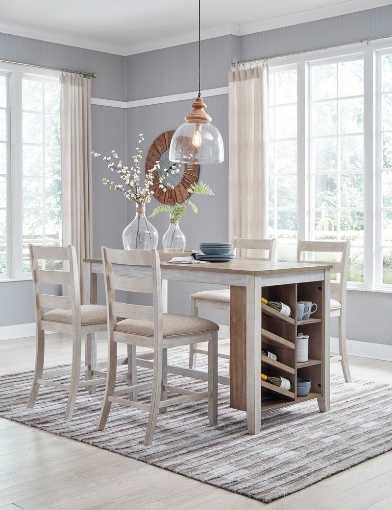 Skempton White/Light Brown 5 - Piece Counter Height Set - DMV FurnitureCounter Height Set