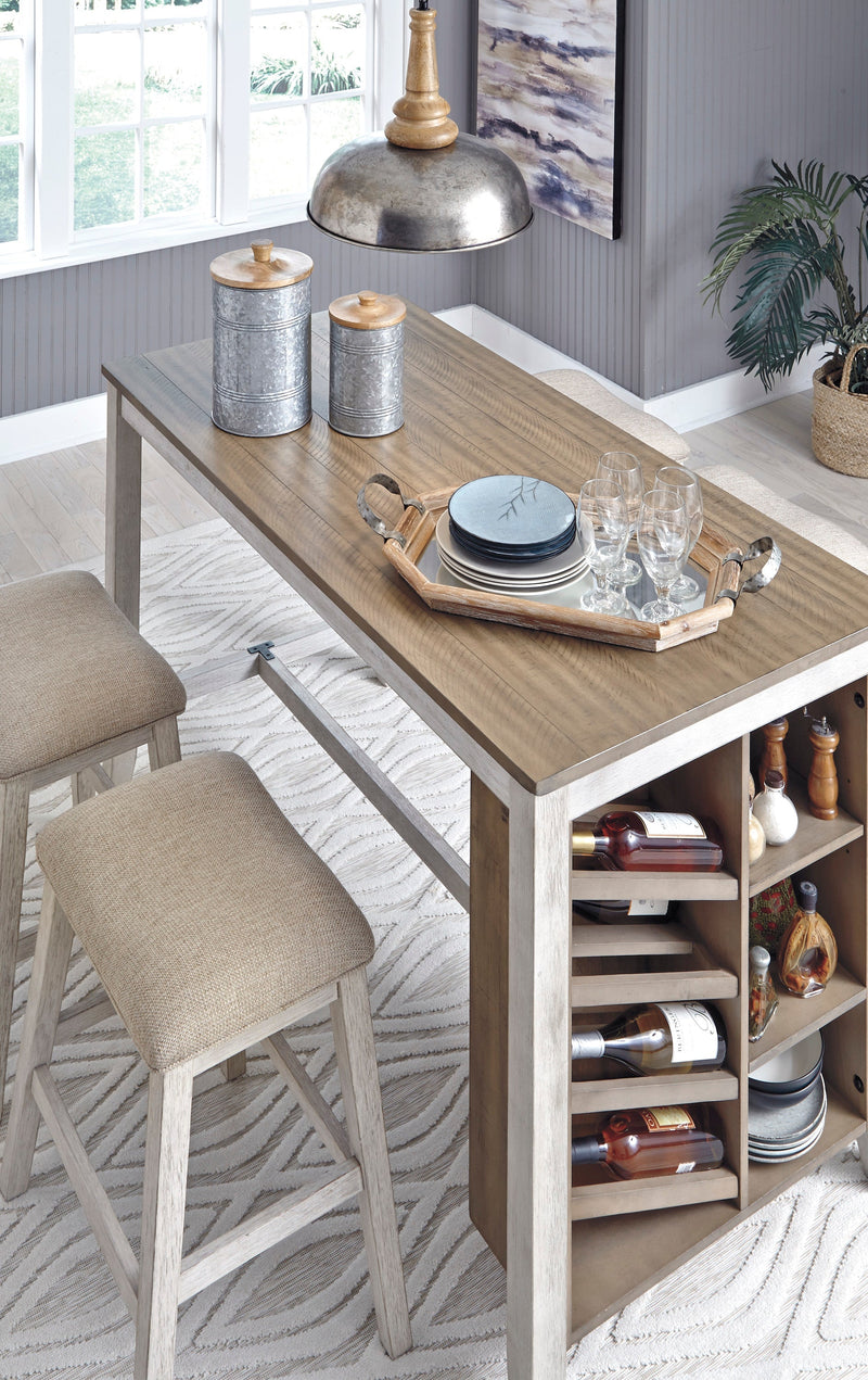 Skempton White/Light Brown 5 - Piece Counter Height Set w/ Stools - DMV FurnitureCounter Height Set