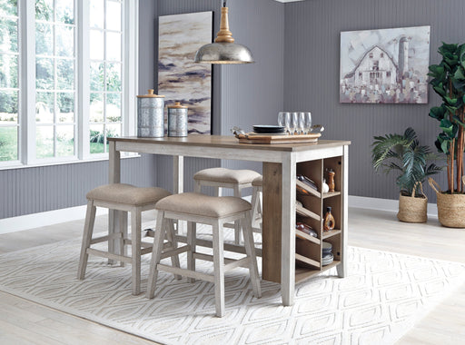 Skempton White/Light Brown 5 - Piece Counter Height Set w/ Stools - DMV FurnitureCounter Height Set