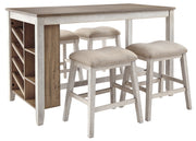Skempton White/Light Brown 5 - Piece Counter Height Set w/ Stools - DMV FurnitureCounter Height Set